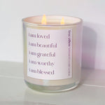 I Am Loved Affirmation Candle (Iridescent White)